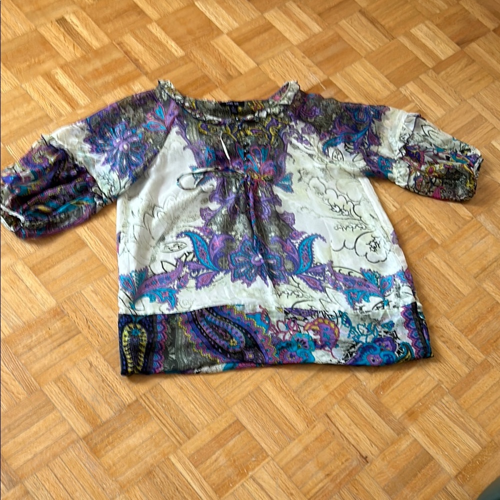 Anna Sui Multicolor Paisley Top